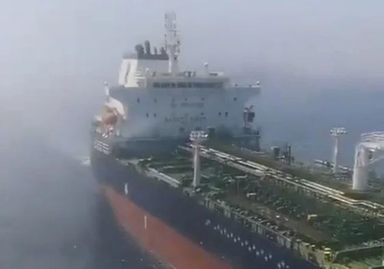 The merchant vessel that spotted the drifting diver off the coast of Caleta de Vélez on Friday.